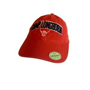 Camp Longhorn Youth Adjustable Hat By Legacy - Red Cotton